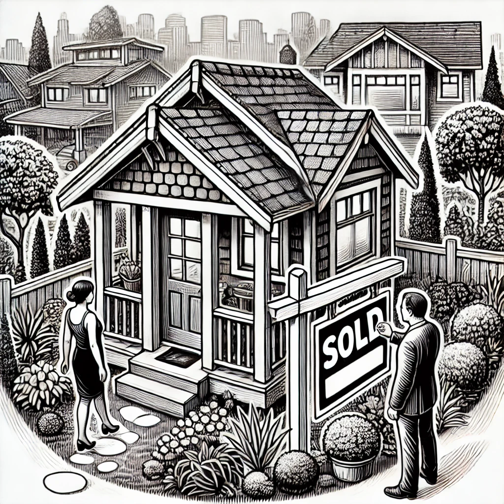 An illustration of an ADU being sold